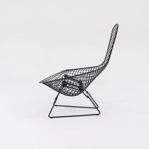 2010s 423LU Bertoia Bird Chair and 424YU Bertoia Ottoman by Harry Bertoia for Knoll in Black 2x Sets Available