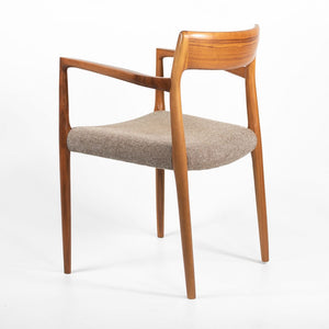 2018 Model 57 Armchair by Niels Otto Moller for J.L. Mollers Mobelfabrik in Walnut and Fabric