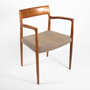 2018 Model 57 Armchair by Niels Otto Moller for J.L. Mollers Mobelfabrik in Walnut and Fabric