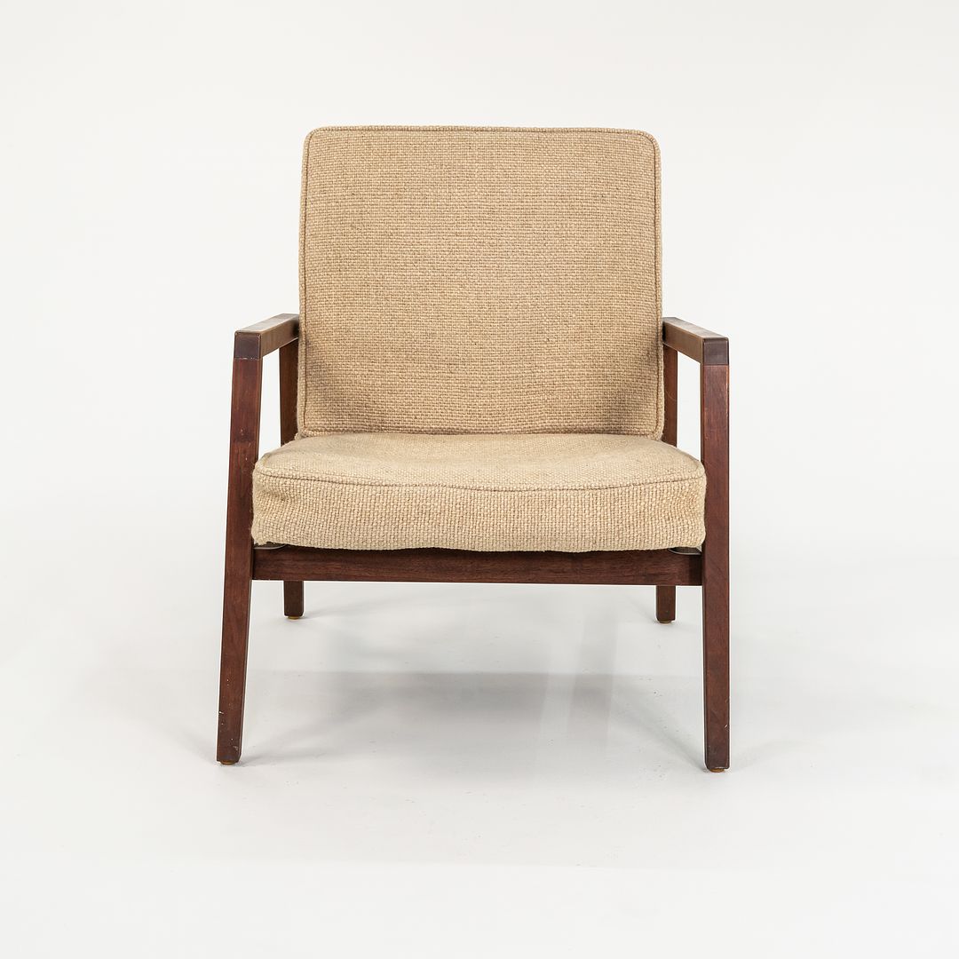 1960s Lewis Butler for Knoll 655 Arm Chair in Walnut with Tan Fabric