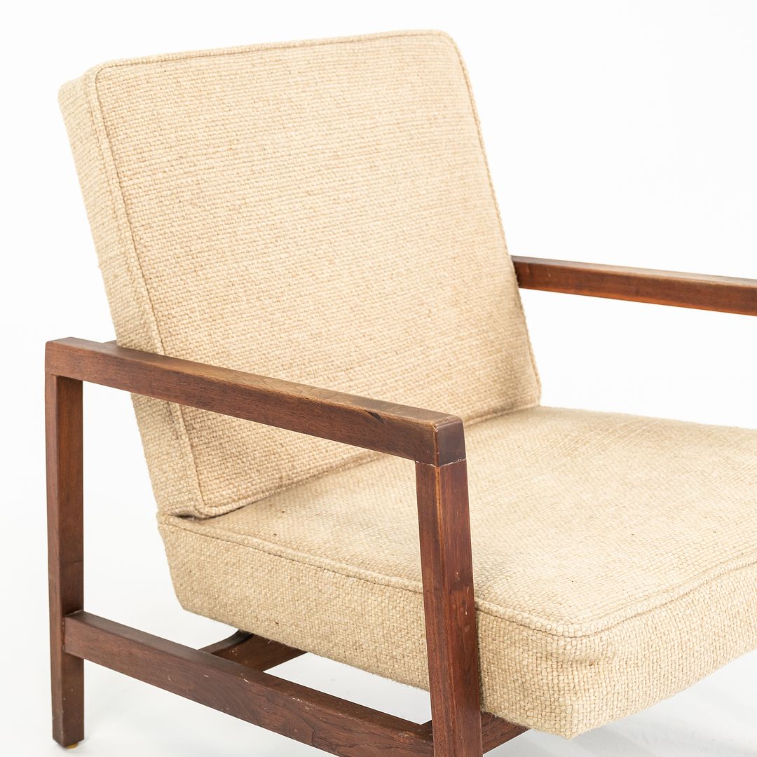 1960s Lewis Butler for Knoll 655 Arm Chair in Walnut with Tan Fabric