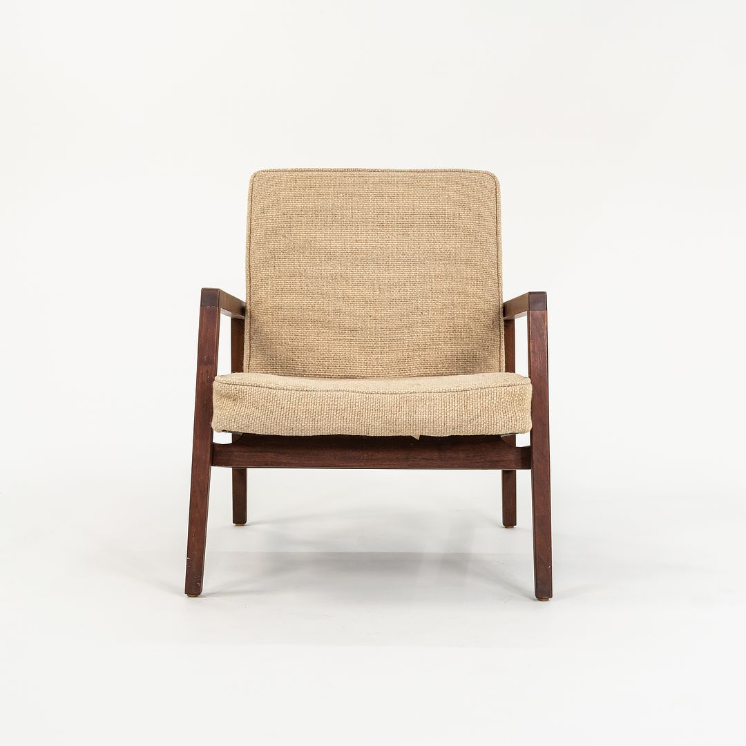 1960s Lewis Butler for Knoll 655 Arm Chair in Walnut with Tan Fabric