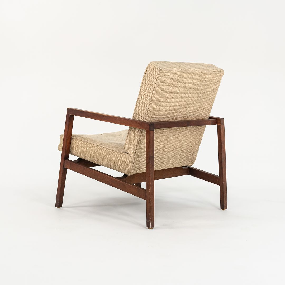 1960s Lewis Butler for Knoll 655 Arm Chair in Walnut with Tan Fabric