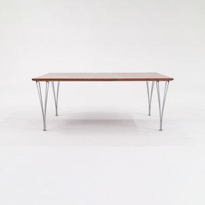 1960s Piet Hein / Bruno Mathsson / Arne Jacobsen for Fritz Hansen Rectangular Coffee Table with Teak Top and Chromed Steel Legs