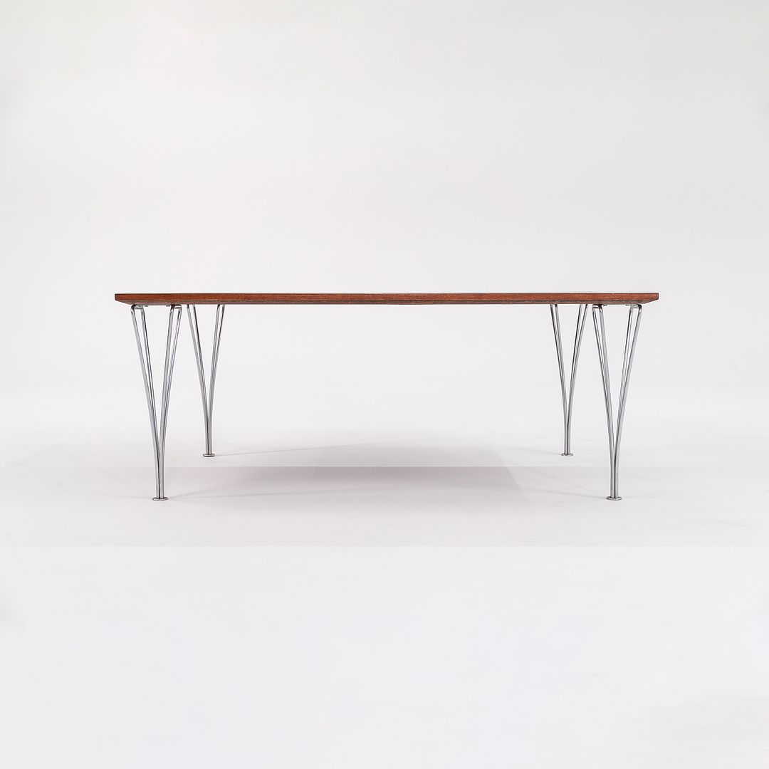 1960s Piet Hein / Bruno Mathsson / Arne Jacobsen for Fritz Hansen Rectangular Coffee Table with Teak Top and Chromed Steel Legs