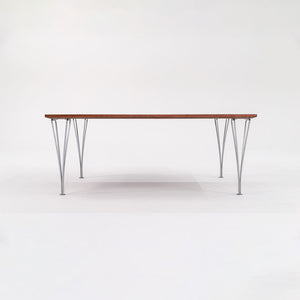 1960s Piet Hein / Bruno Mathsson / Arne Jacobsen for Fritz Hansen Rectangular Coffee Table with Teak Top and Chromed Steel Legs