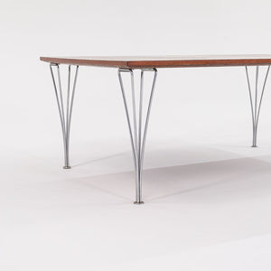 1960s Piet Hein / Bruno Mathsson / Arne Jacobsen for Fritz Hansen Rectangular Coffee Table with Teak Top and Chromed Steel Legs