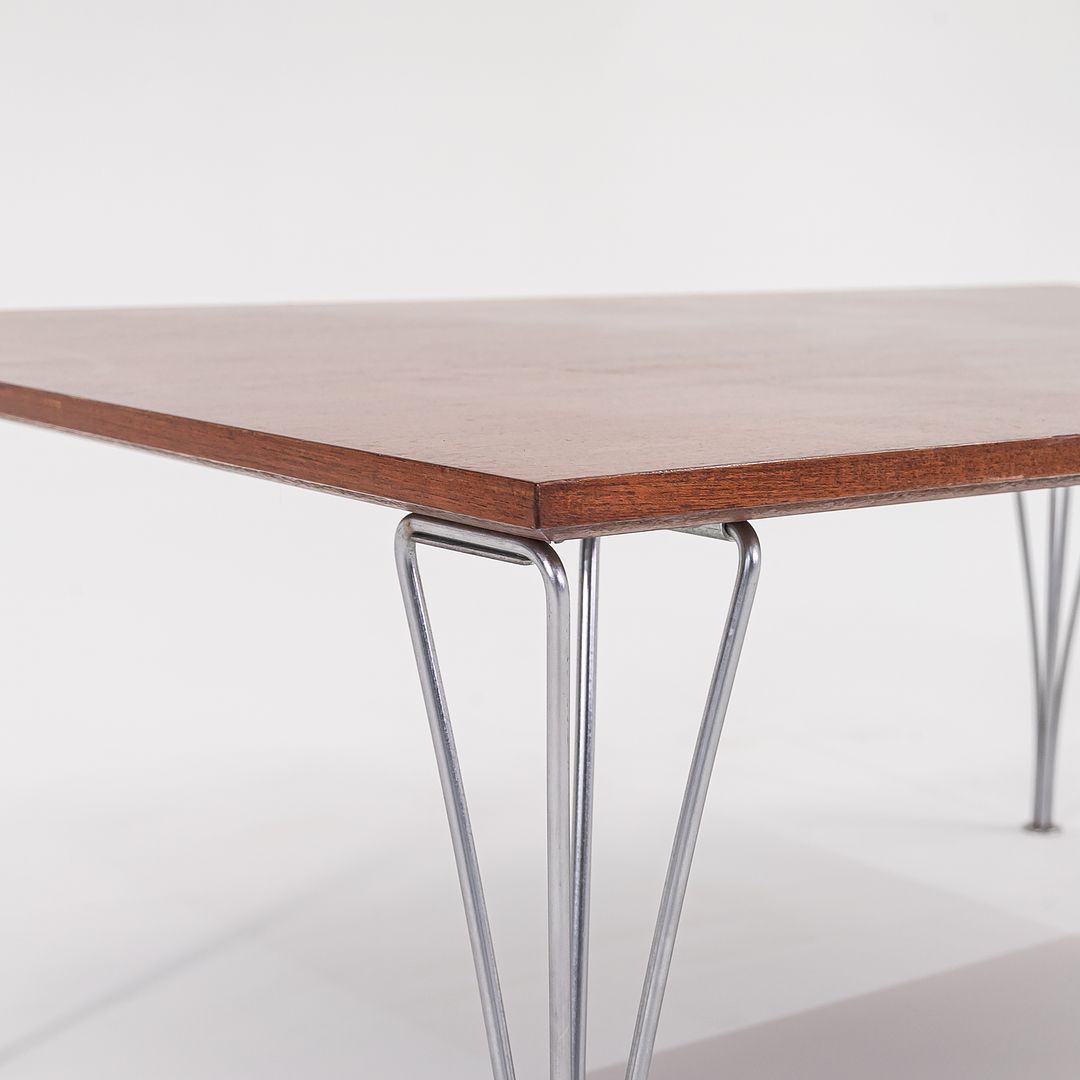 1960s Piet Hein / Bruno Mathsson / Arne Jacobsen for Fritz Hansen Rectangular Coffee Table with Teak Top and Chromed Steel Legs