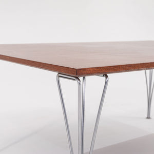 1960s Piet Hein / Bruno Mathsson / Arne Jacobsen for Fritz Hansen Rectangular Coffee Table with Teak Top and Chromed Steel Legs