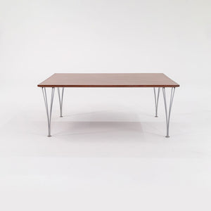 1960s Piet Hein / Bruno Mathsson / Arne Jacobsen for Fritz Hansen Rectangular Coffee Table with Teak Top and Chromed Steel Legs