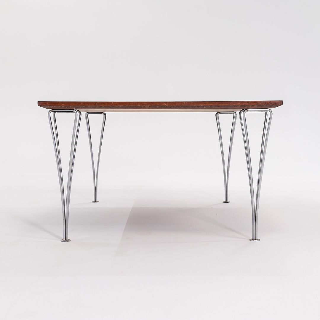 1960s Piet Hein / Bruno Mathsson / Arne Jacobsen for Fritz Hansen Rectangular Coffee Table with Teak Top and Chromed Steel Legs