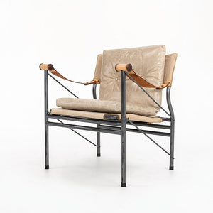 1970s Colombo 907 Safari Chair in Linen Canvas and Leather