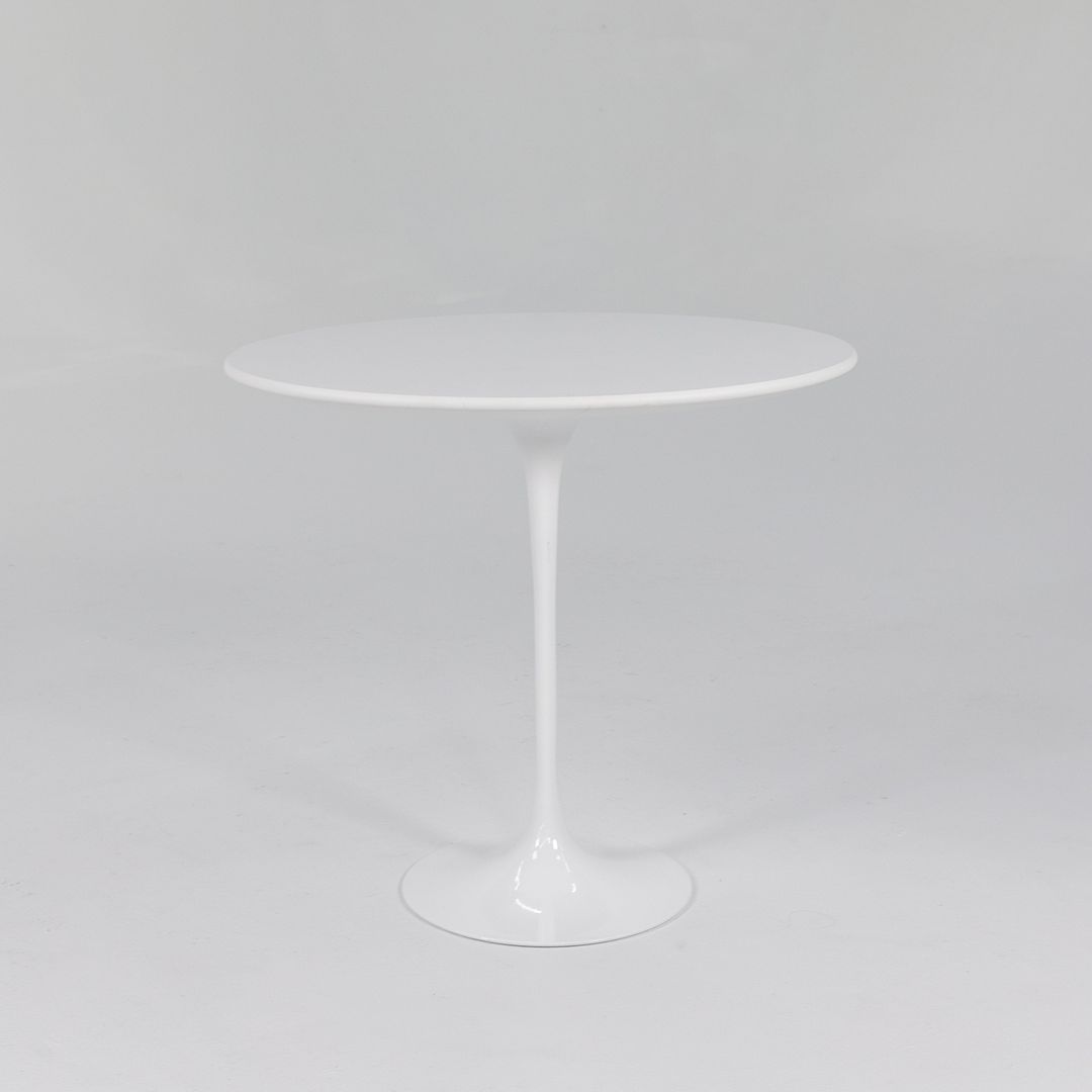 2021 Knoll Saarinen Oval Pedestal Side Table, 160TR by Eero Saarinen for Knoll in White Laminate