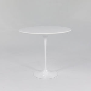 2021 Knoll Saarinen Oval Pedestal Side Table, 160TR by Eero Saarinen for Knoll in White Laminate