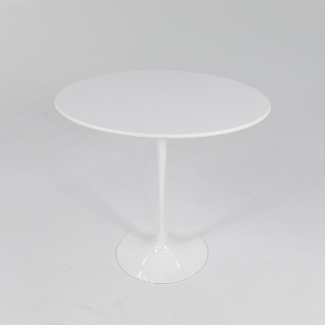 2021 Knoll Saarinen Oval Pedestal Side Table, 160TR by Eero Saarinen for Knoll in White Laminate