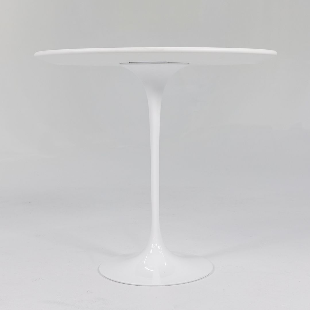 2021 Knoll Saarinen Oval Pedestal Side Table, 160TR by Eero Saarinen for Knoll in White Laminate