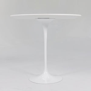 2021 Knoll Saarinen Oval Pedestal Side Table, 160TR by Eero Saarinen for Knoll in White Laminate