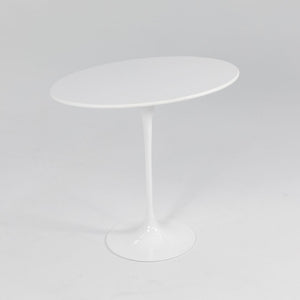 2021 Knoll Saarinen Oval Pedestal Side Table, 160TR by Eero Saarinen for Knoll in White Laminate