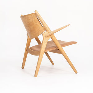 1960s CH28P Lounge Chair by Hans Wegner for Carl Hansen & Søn in Oak with Tan Leather Upholstery