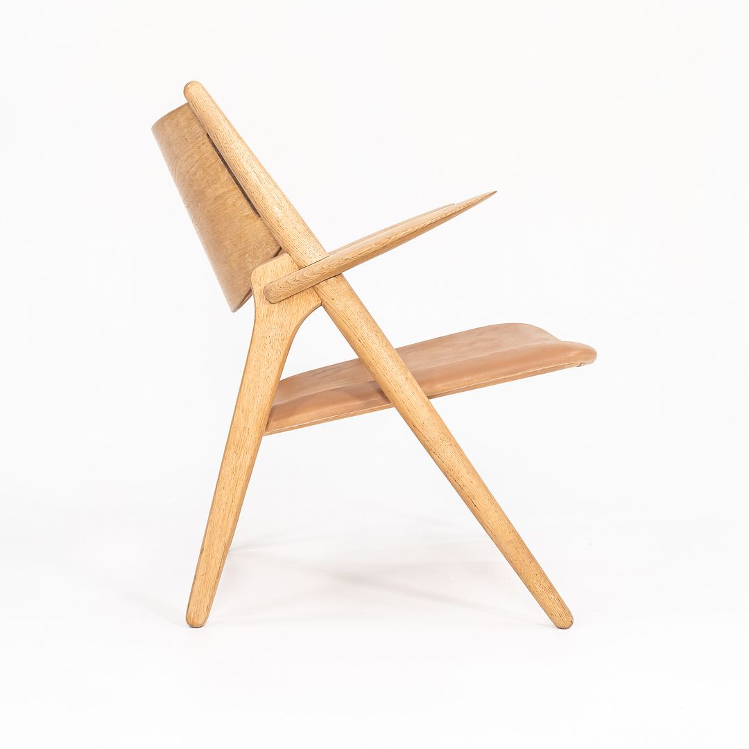 1960s CH28P Lounge Chair by Hans Wegner for Carl Hansen & Søn in Oak with Tan Leather Upholstery