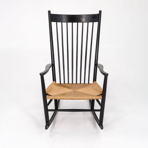 Hans Wegner J16 Rocking Chair by Hans Wegner for FDB Denmark in Ebonized Oak