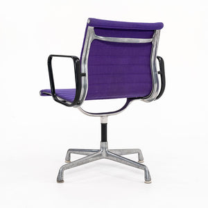 1970s Eames Aluminum Group Side Chair, EA108 by Ray and Charles Eames for Herman Miller in Purple Alexander Girard-Designed Hopsack Fabric