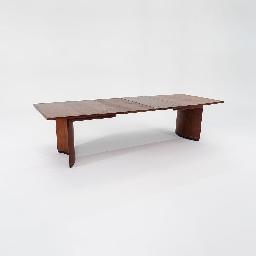 1960s Walnut Dining Table Attributed to Jack Cartwright for Founders with Leaves, 72-112 in