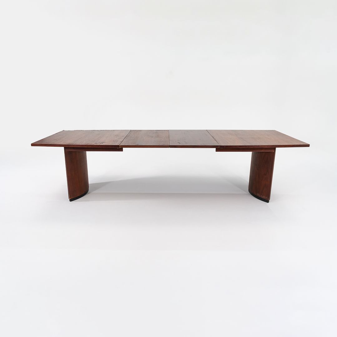 1960s Walnut Dining Table Attributed to Jack Cartwright for Founders with Leaves, 72-112 in