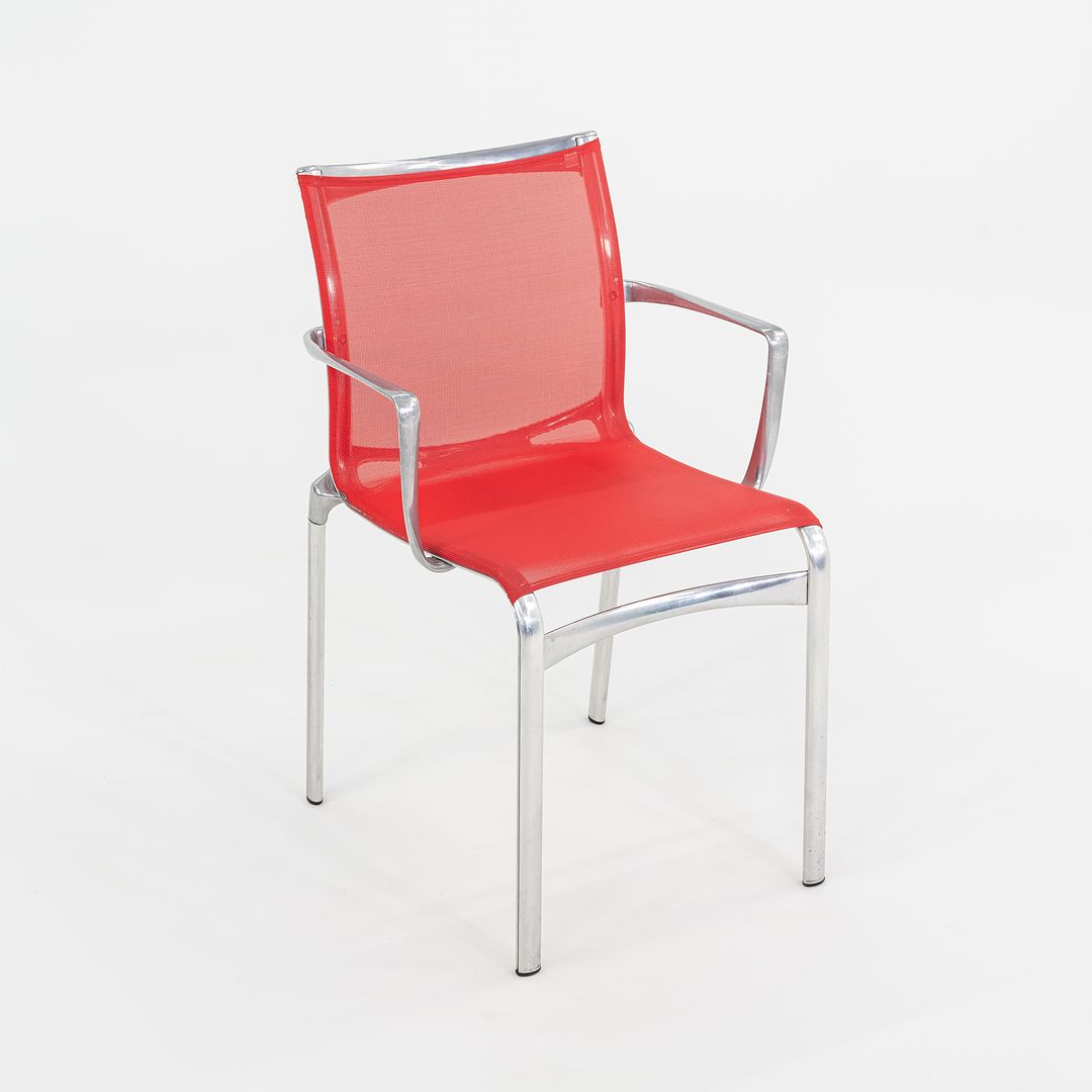 2000s Alberto Meda for Alias Big Frame 44 l 440a Stacking Chairs in Red Mesh 20x Available