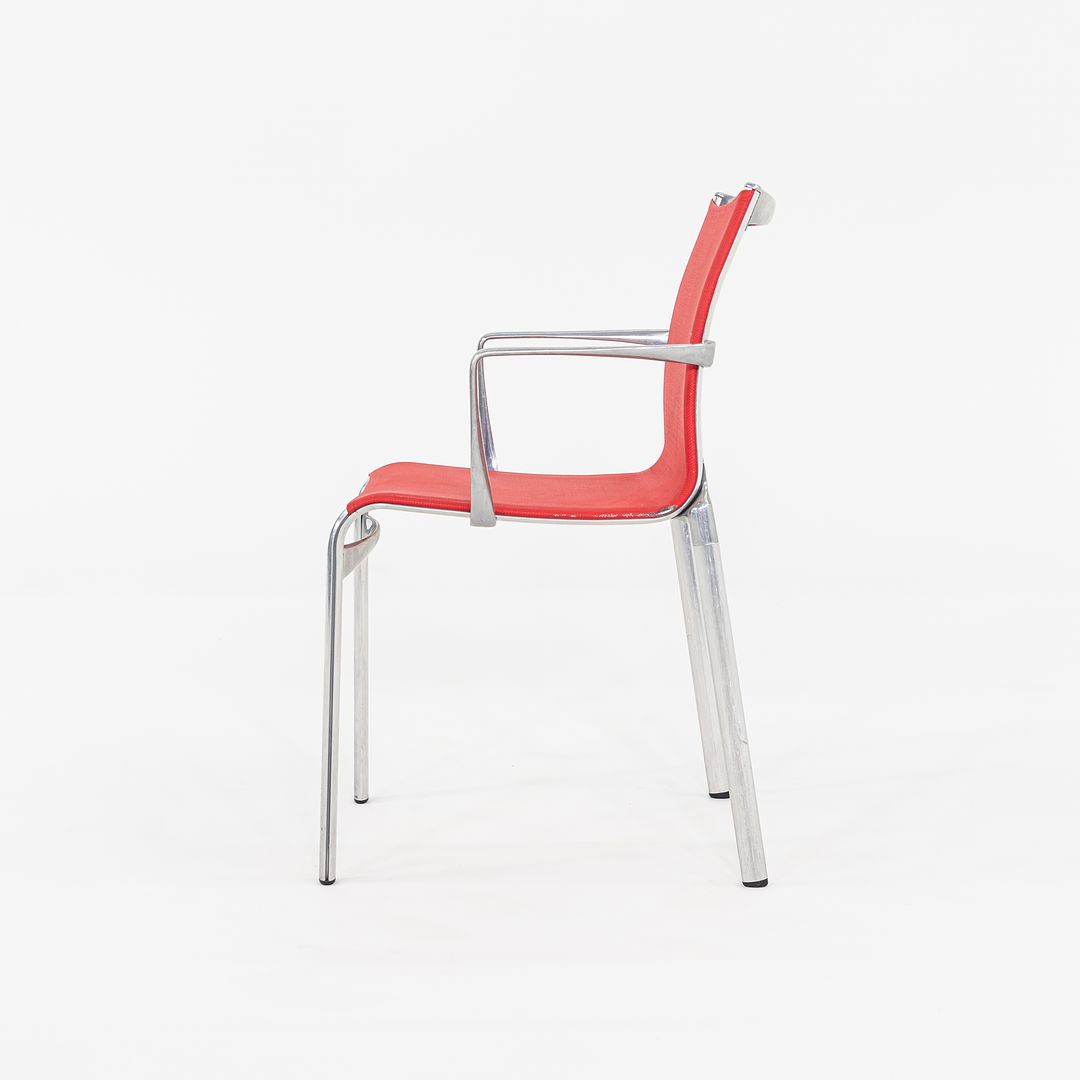 2000s Alberto Meda for Alias Big Frame 44 l 440a Stacking Chairs in Red Mesh 20x Available