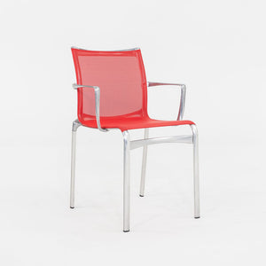 2000s Alberto Meda for Alias Big Frame 44 l 440a Stacking Chairs in Red Mesh 20x Available