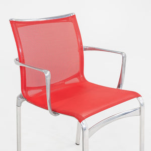 2000s Alberto Meda for Alias Big Frame 44 l 440a Stacking Chairs in Red Mesh 20x Available