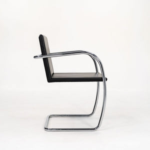 2006 Brno Thin Pad Dining Chair 245A by Mies van der Rohe for Knoll in Black Leather