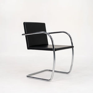 2006 Brno Thin Pad Dining Chair 245A by Mies van der Rohe for Knoll in Black Leather