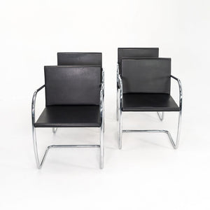 2006 Brno Thin Pad Dining Chair 245A by Mies van der Rohe for Knoll in Black Leather