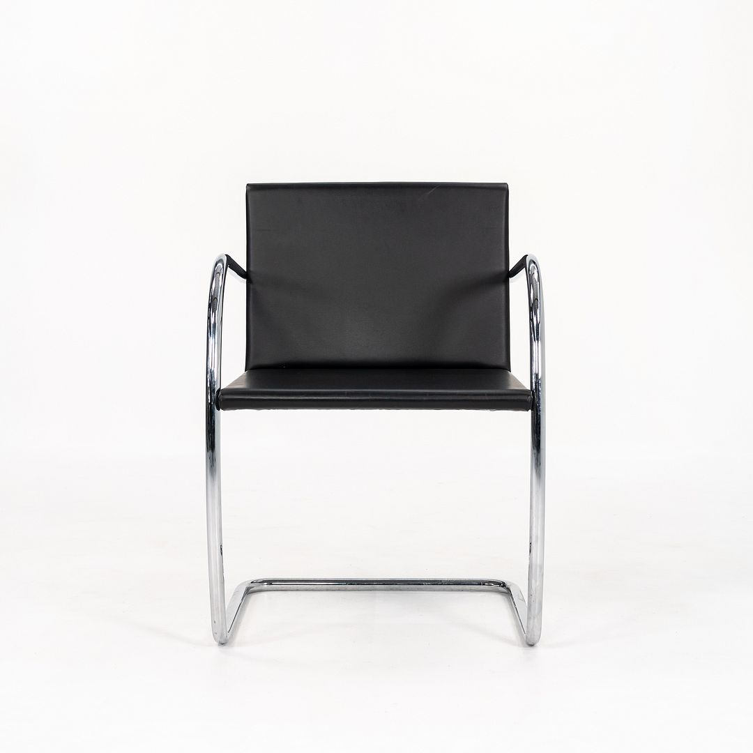 2006 Brno Thin Pad Dining Chair 245A by Mies van der Rohe for Knoll in Black Leather