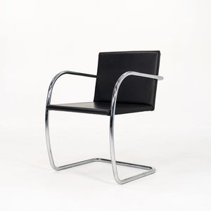 2006 Brno Thin Pad Dining Chair 245A by Mies van der Rohe for Knoll in Black Leather