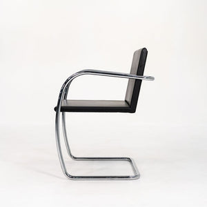 2006 Brno Thin Pad Dining Chair 245A by Mies van der Rohe for Knoll in Black Leather