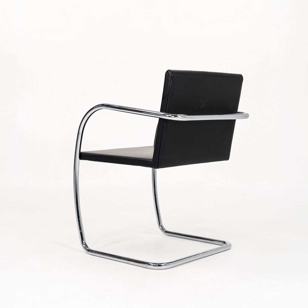 2006 Brno Thin Pad Dining Chair 245A by Mies van der Rohe for Knoll in Black Leather