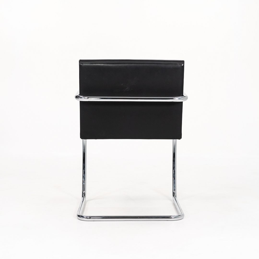 2006 Brno Thin Pad Dining Chair 245A by Mies van der Rohe for Knoll in Black Leather