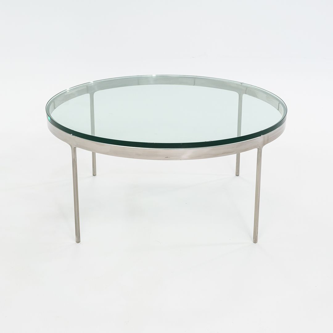 1995 TA.35.36G Round Coffee Table by NIcos Zographos for Zographos Designs in Polished Stainless and Glass