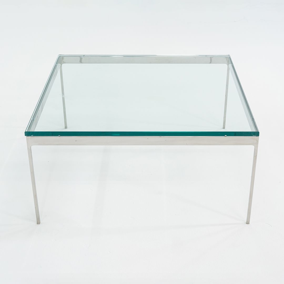 SOLD 1995 TA.35G Square Coffee Table by Nicos Zographos for Zographos Designs in Stainless Steel and Glass