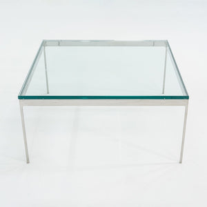 SOLD 1995 TA.35G Square Coffee Table by Nicos Zographos for Zographos Designs in Stainless Steel and Glass