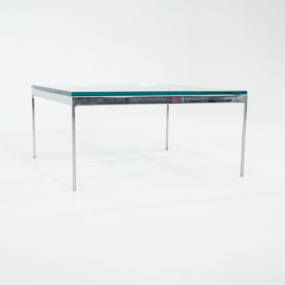 SOLD 1995 TA.35G Square Coffee Table by Nicos Zographos for Zographos Designs in Stainless Steel and Glass