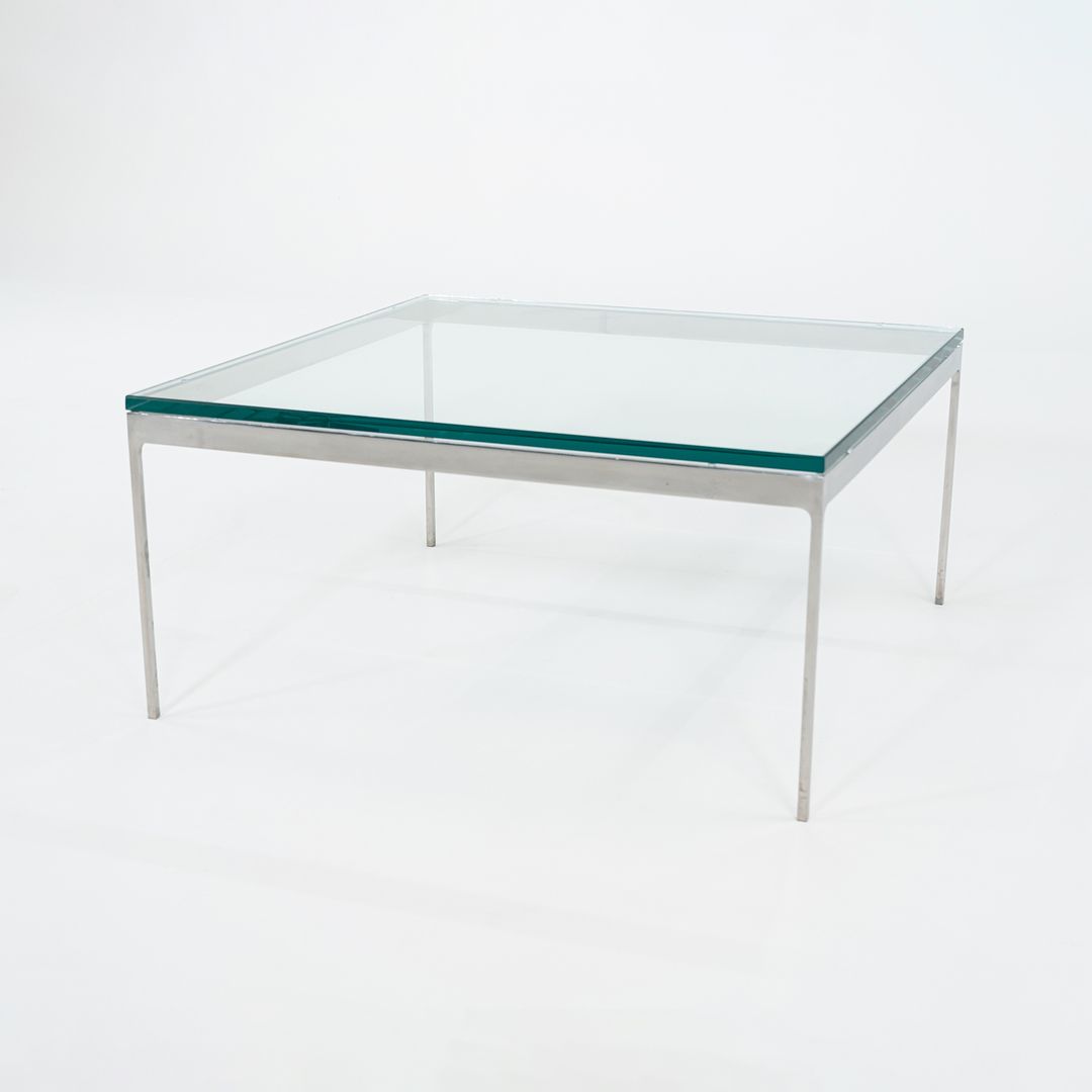 SOLD 1995 TA.35G Square Coffee Table by Nicos Zographos for Zographos Designs in Stainless Steel and Glass