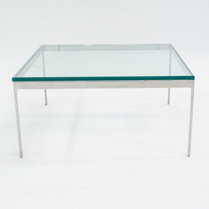 SOLD 1995 TA.35G Square Coffee Table by Nicos Zographos for Zographos Designs in Stainless Steel and Glass