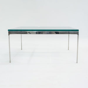 SOLD 1995 TA.35G Square Coffee Table by Nicos Zographos for Zographos Designs in Stainless Steel and Glass