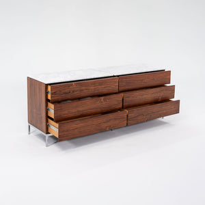 1960s Six-Drawer Rosewood Dresser Cabinet by Florence Knoll for Knoll in Brazilian Rosewood and Marble