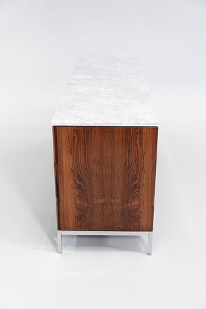 1960s Six-Drawer Rosewood Dresser Cabinet by Florence Knoll for Knoll in Brazilian Rosewood and Marble