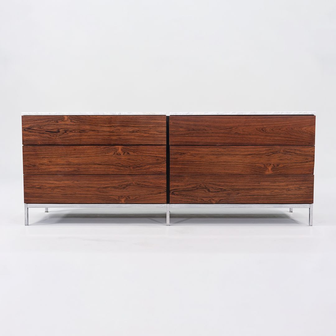 1960s Six-Drawer Rosewood Dresser Cabinet by Florence Knoll for Knoll in Brazilian Rosewood and Marble